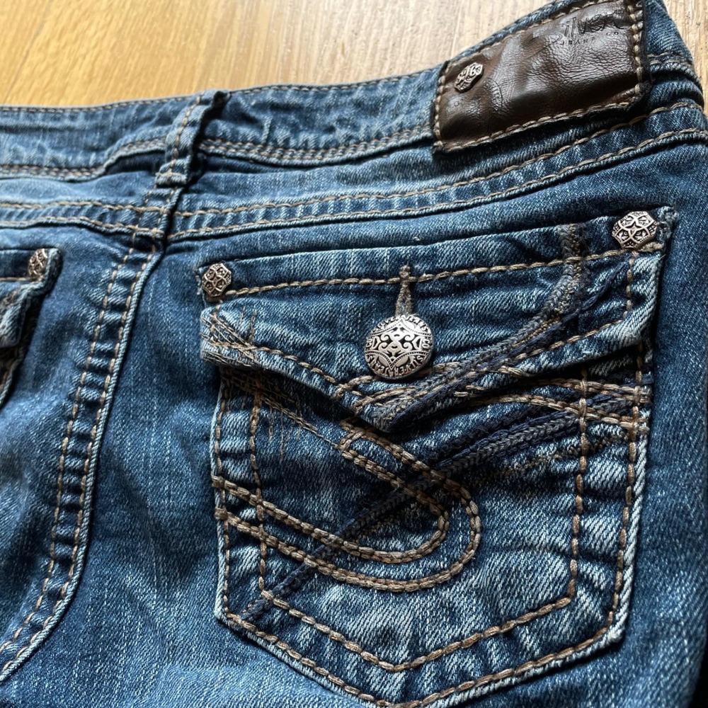 Silver Jeans Pioneer Straight Leg Jeans Y2K Western Cowgirl Low Rise W27 L30